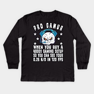 Gamer Gaming Progamer Setup Game Gambling FPS Kids Long Sleeve T-Shirt